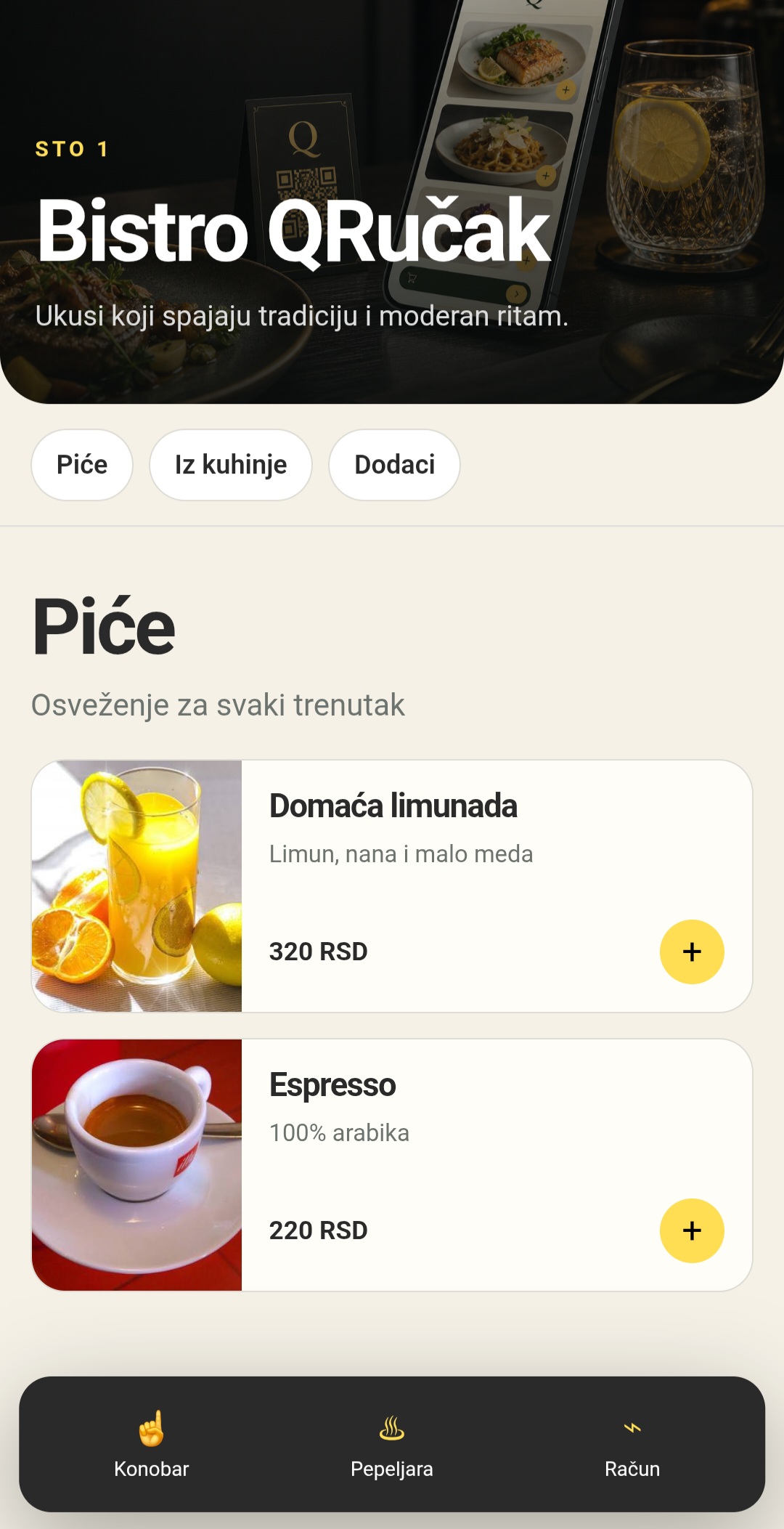 QRucak guest digital menu and mobile ordering experience